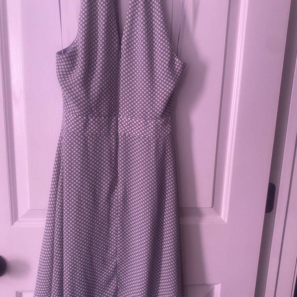 Beautiful summer choker neck dress grey and white dots